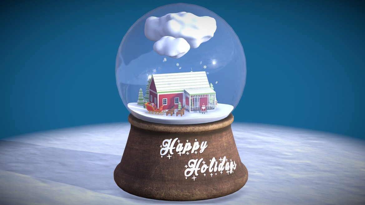 christmas 2020 snow globe 3d model