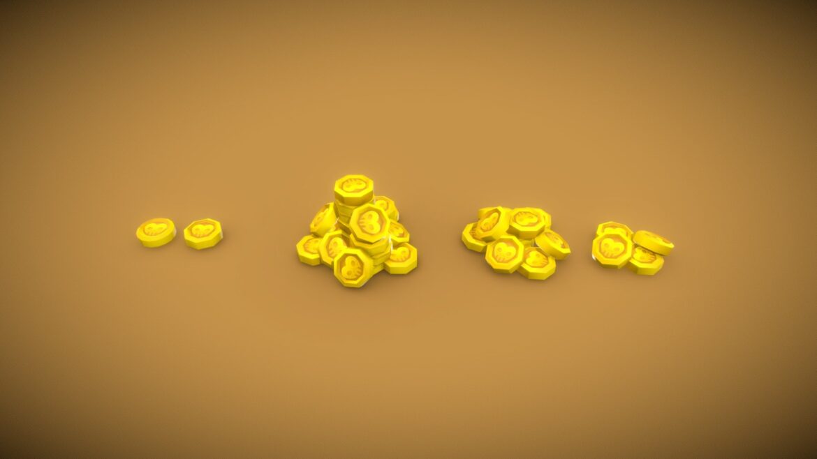 coin pile preview 3d model