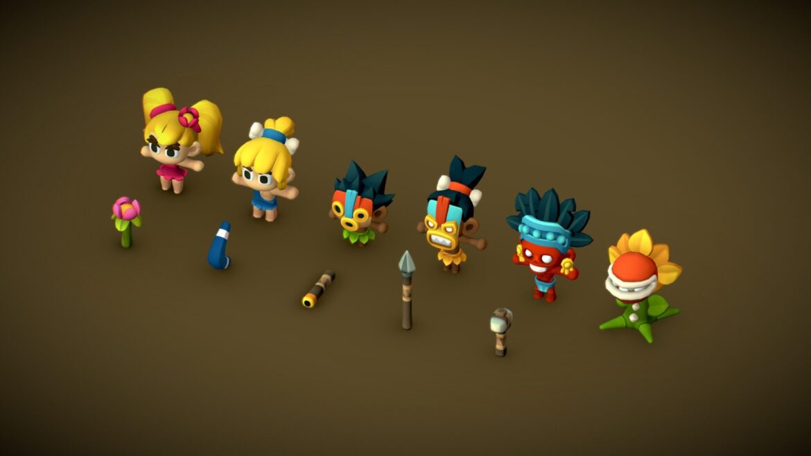 cube world jungle theme proto series 3d model