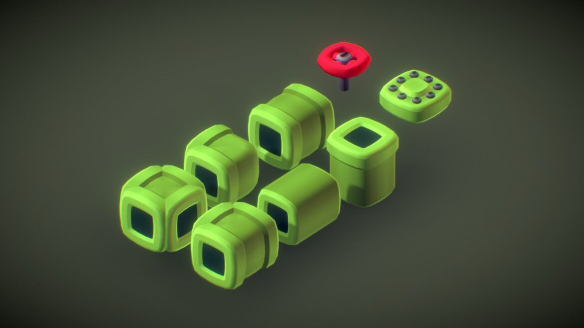 Cube World Set 3d Model - Low poly cartoony Cube World Full Set Proto Series 3D environment building blocks for game development