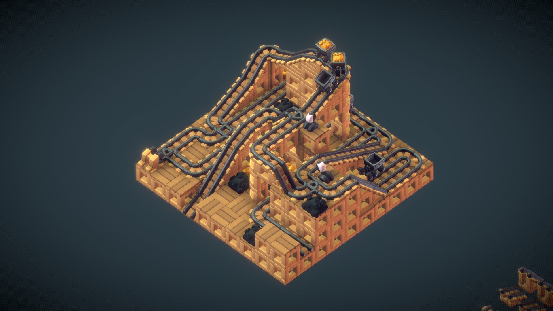 Cube World Rail System – PS – Isometric