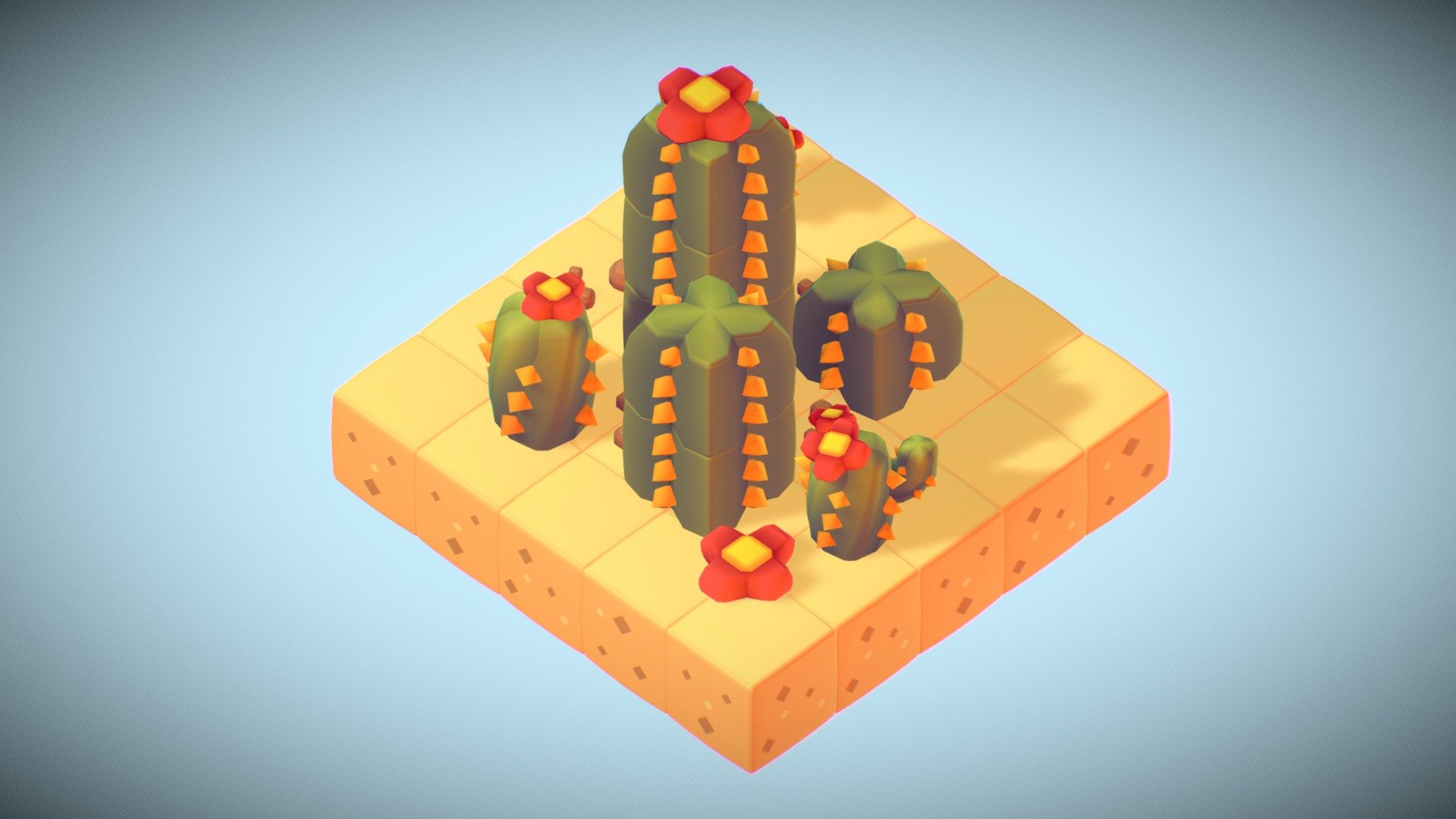 Cube World Sand Block – PS – Isometric