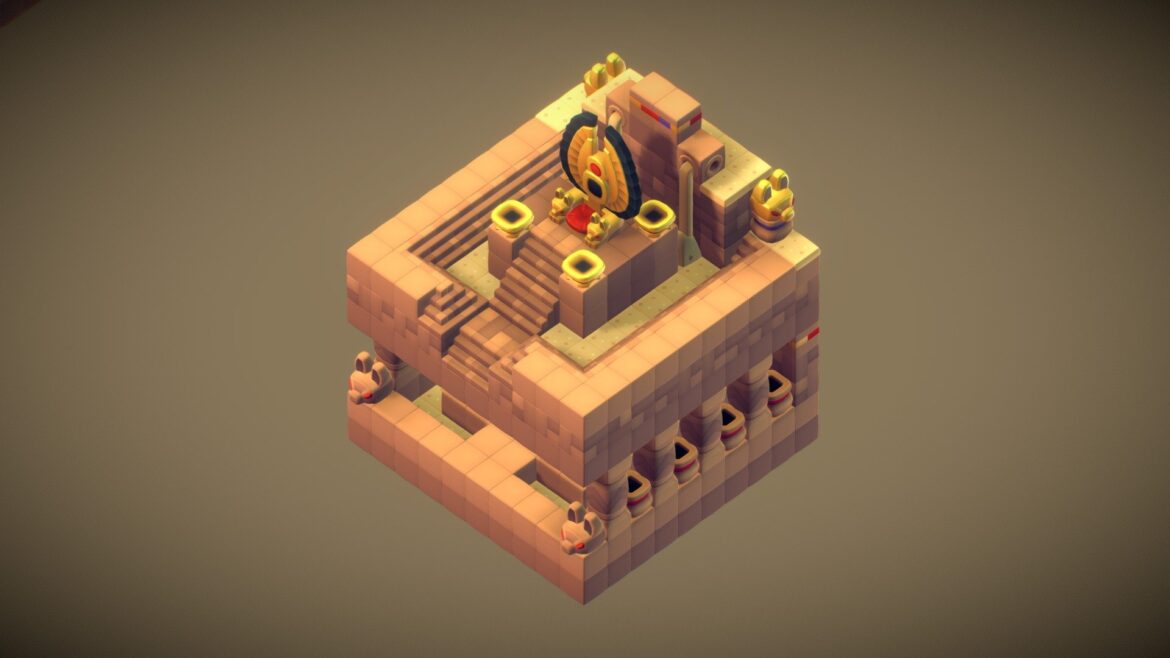 cube world sandstone block ps isometric 3d model