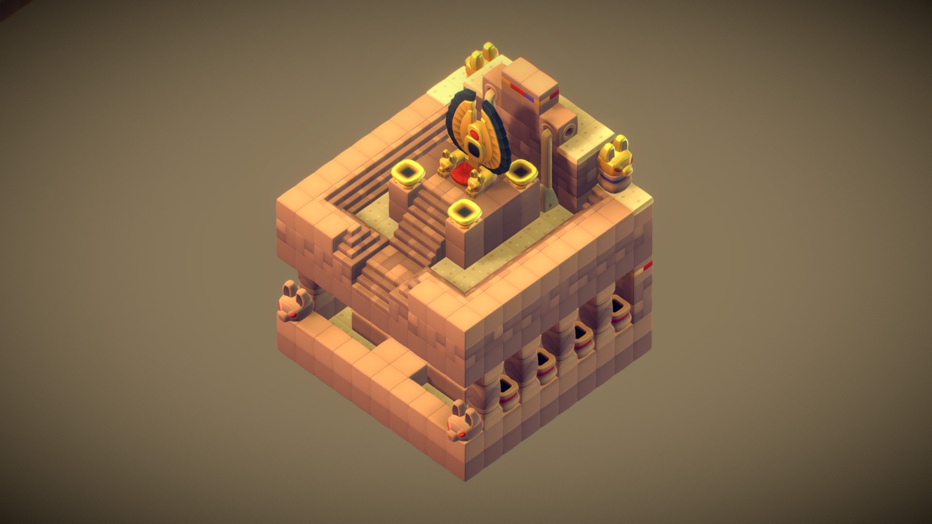 Cube World Sandstone Block – PS – Isometric