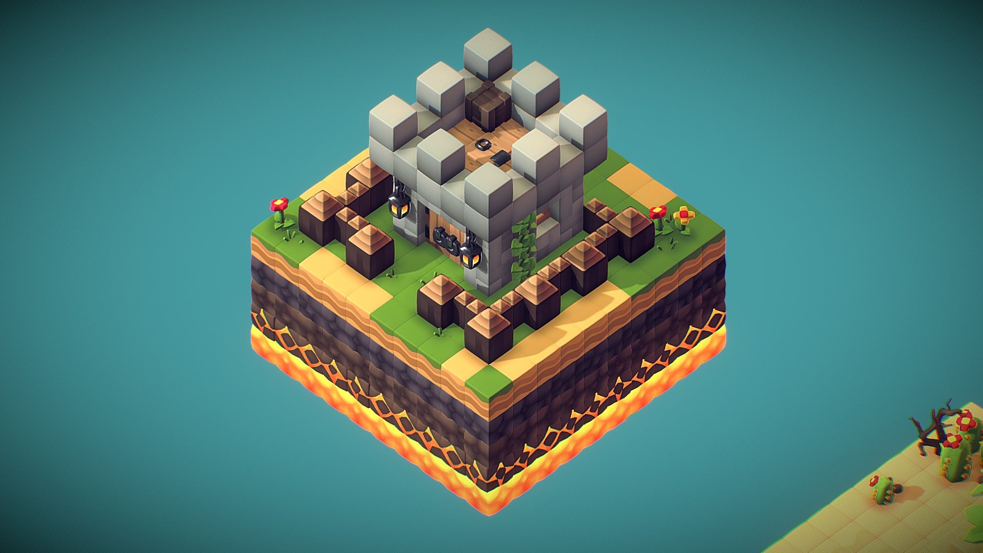 Cube World Wood Block – PS – Isometric