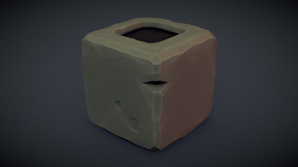 cube world stone block 10 pbr series 3d model