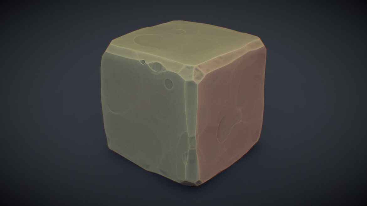 cube world stone block 2 pbr series 3d model