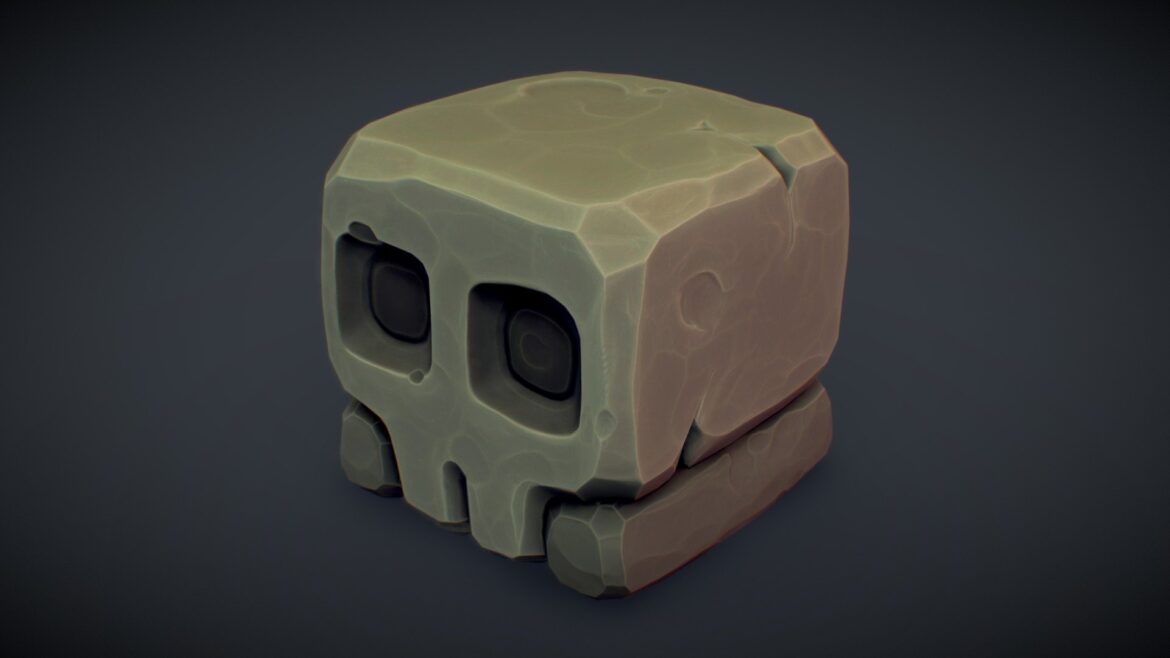 cube world stone block 6 pbr series 3d model
