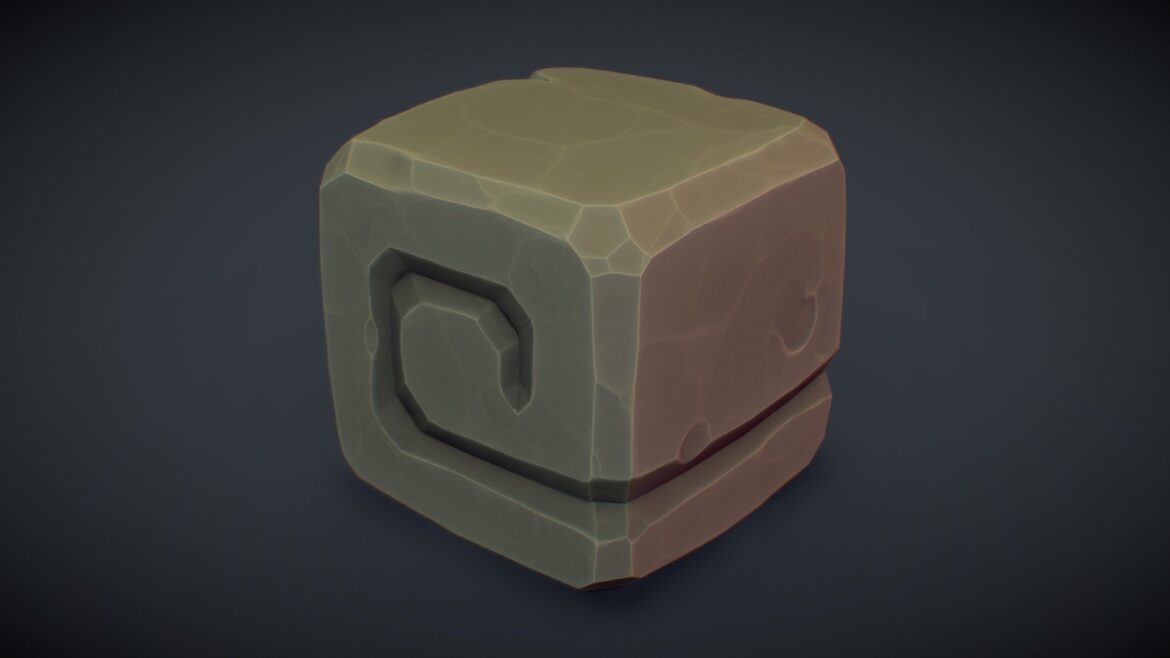 cube world stone block 7 pbr series 3d model