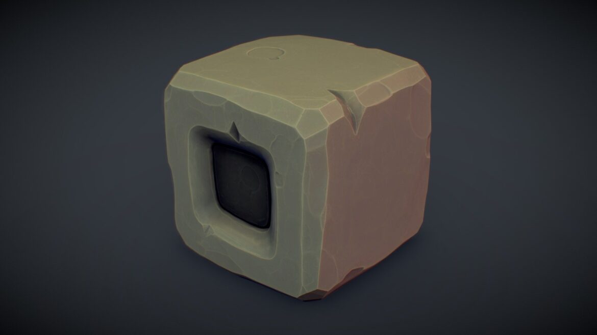 cube world stone block 9 pbr series 3d model