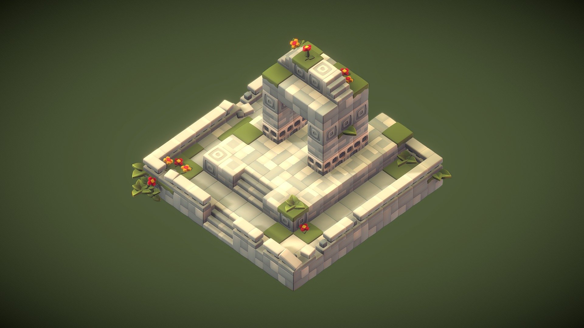 Cube World Stone Block – PS – Isometric