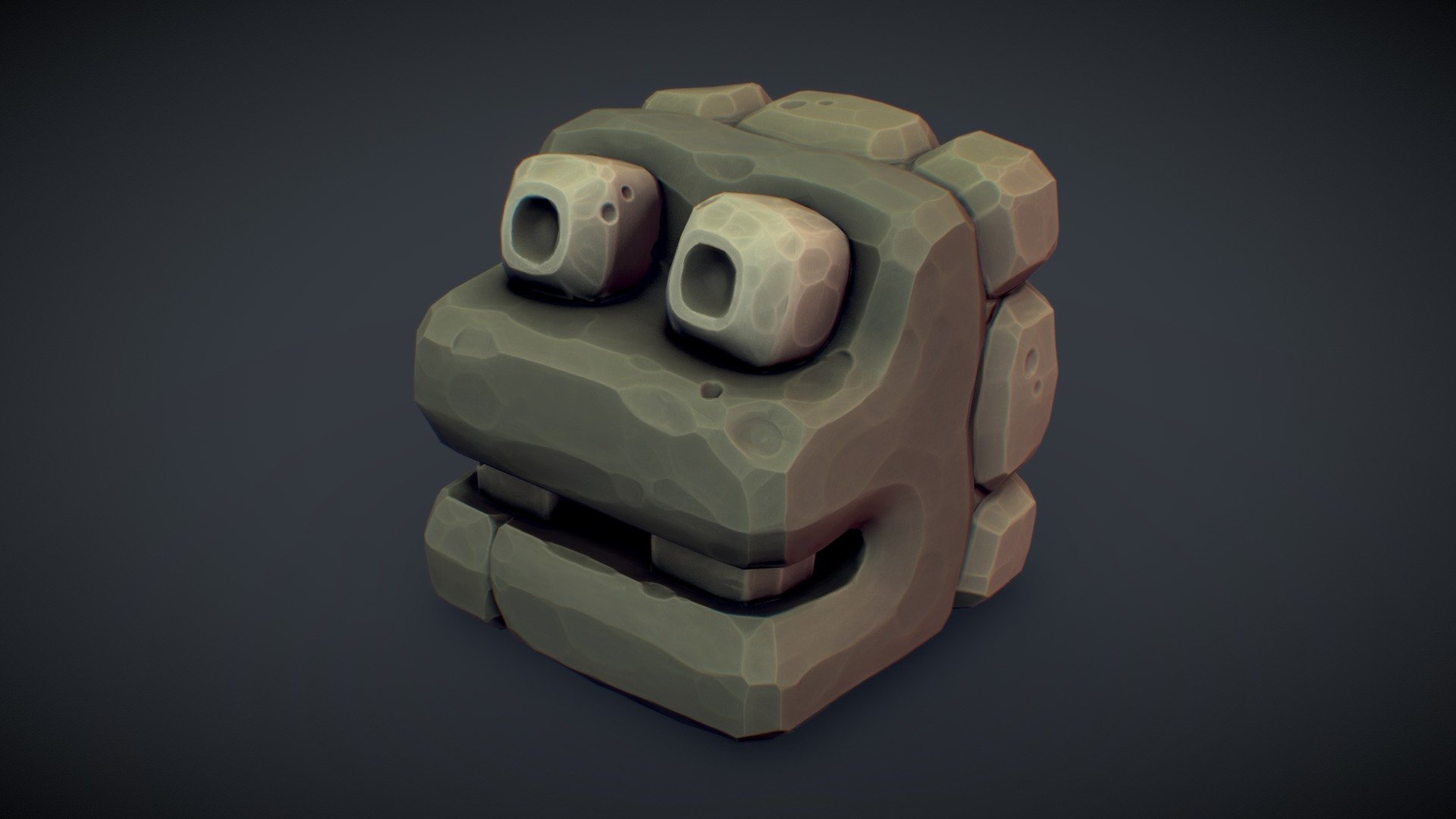 Cube World Stone Head – PBR Series