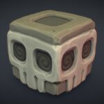 cube world stone skull pbr series 3d model