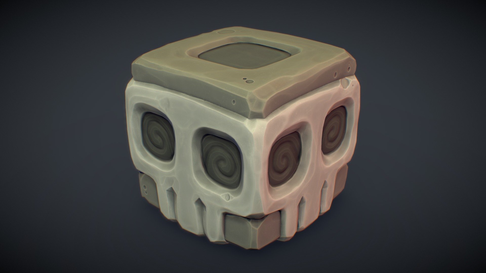 Cube World Stone Skull – PBR Series