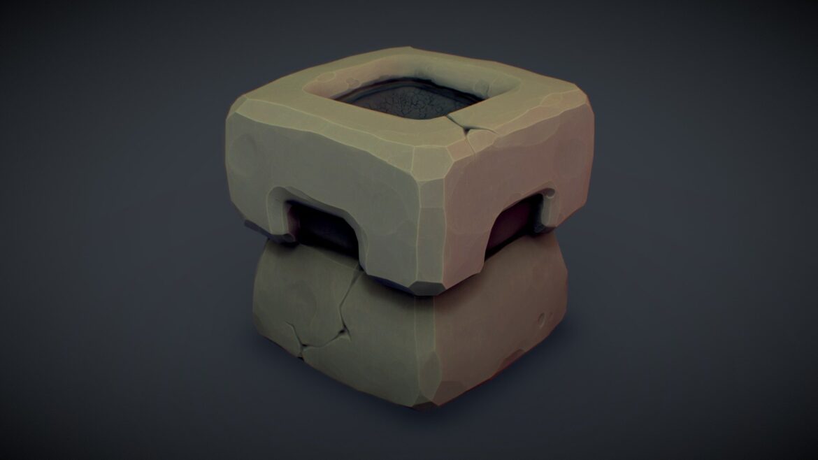 cube world stone torch pbr series 3d model