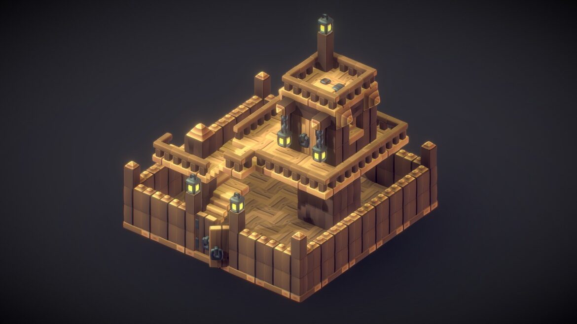 cube world wood block proto series update 3d model
