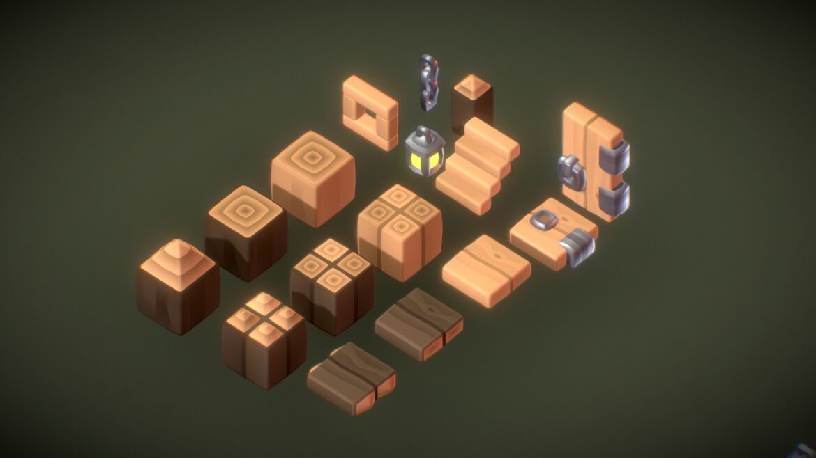 Cube Proto Series 3d Model - Low poly cartoon environment building blocks, Cube World Proto Series full set for game development