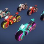 cyberpunk bike hand painted 3d model