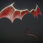 Demon Wings and Tail Low-Poly