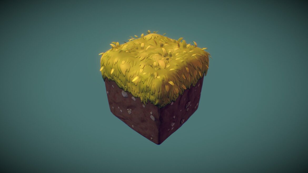 dirt cube pbr hand painted series 3d model