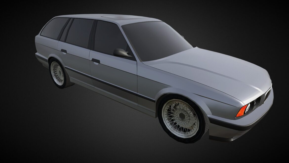 e34 touring lowpoly 3d model