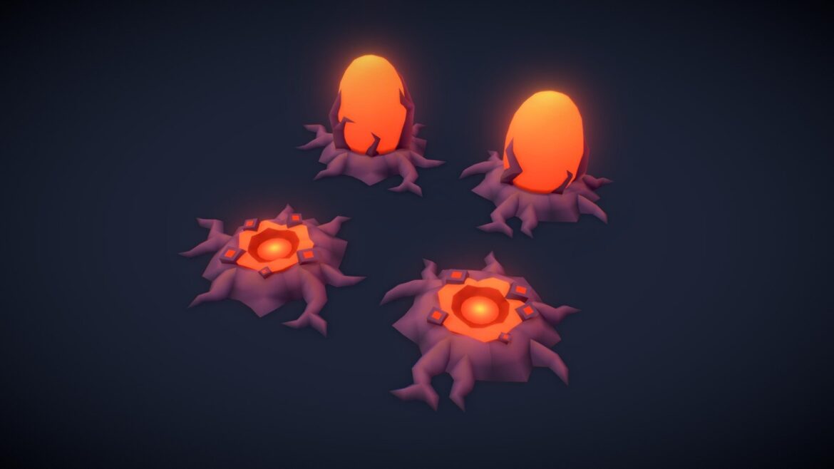 exploding egg tomb star 3d model