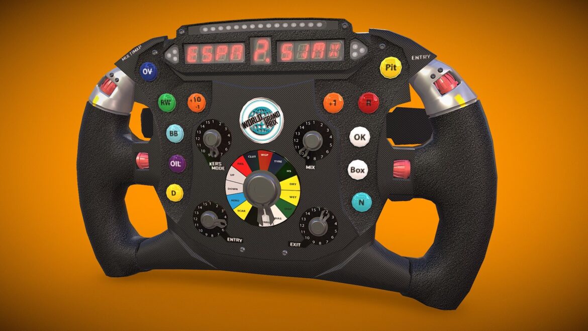 f1 steering wheel 3d model