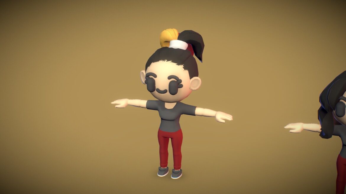 female hair anime preview 3d model