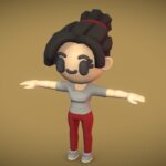 female hair thick preview 3d model