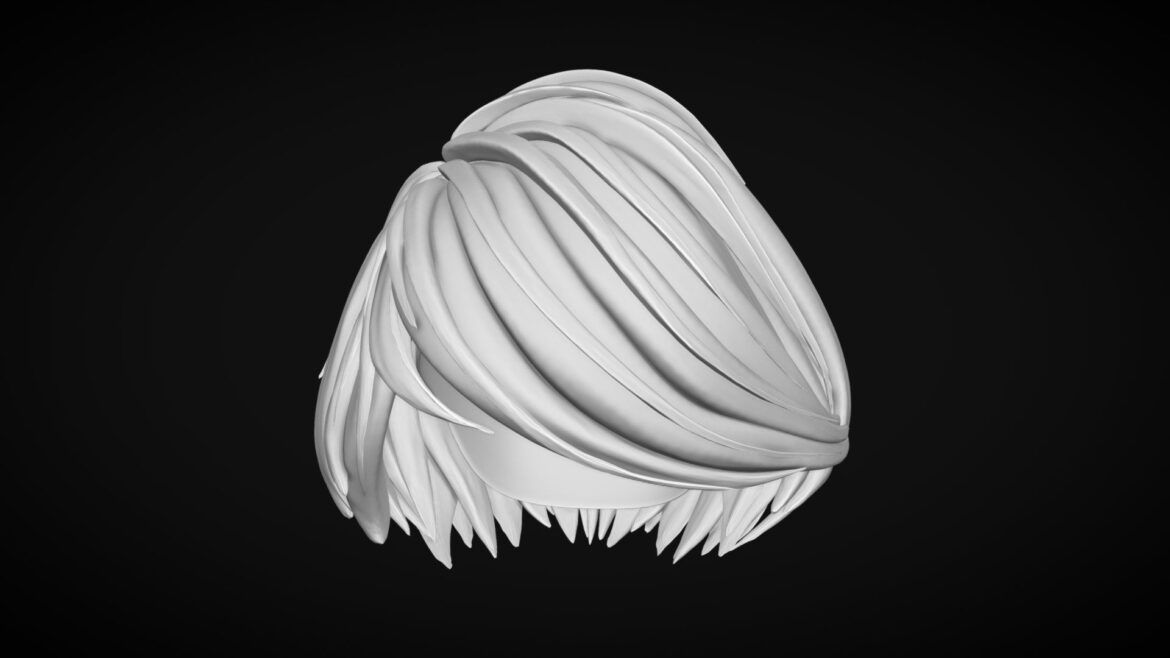 female short hair 3d model