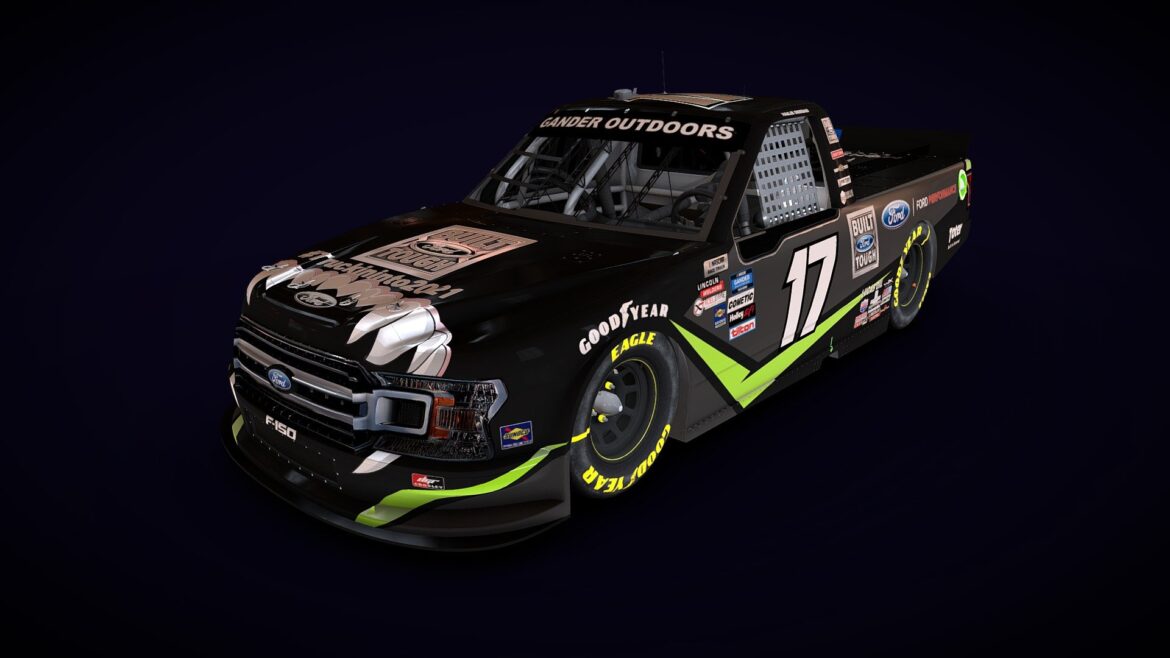 Ford Nascar Truck 3d Model - Ford F150 NASCAR CWS 2020 racing truck 3D model with detailed textures.