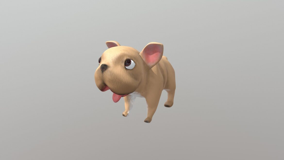 french bulldog 2 3d model