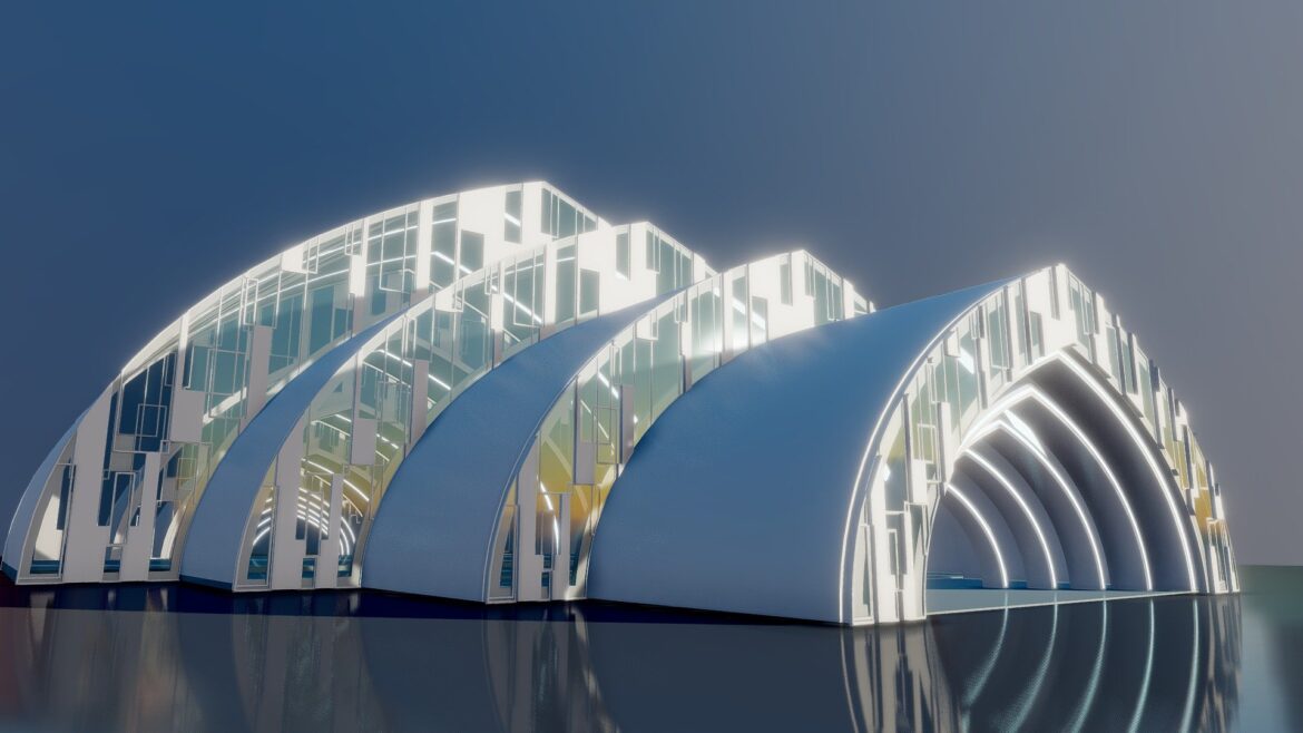 futuristic building interior exterior 10 3d model