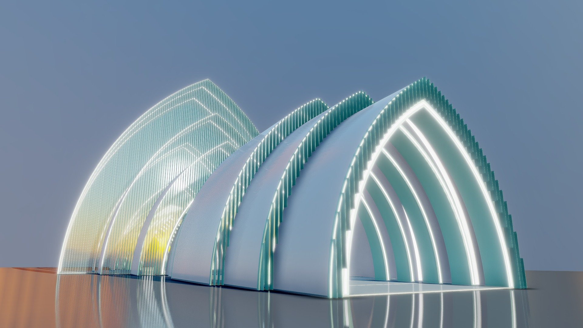 Futuristic Building Interior Exterior 2