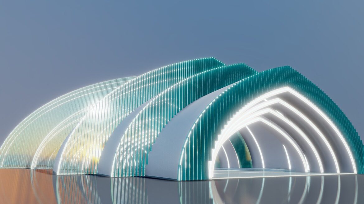 futuristic building interior exterior 4 3d model