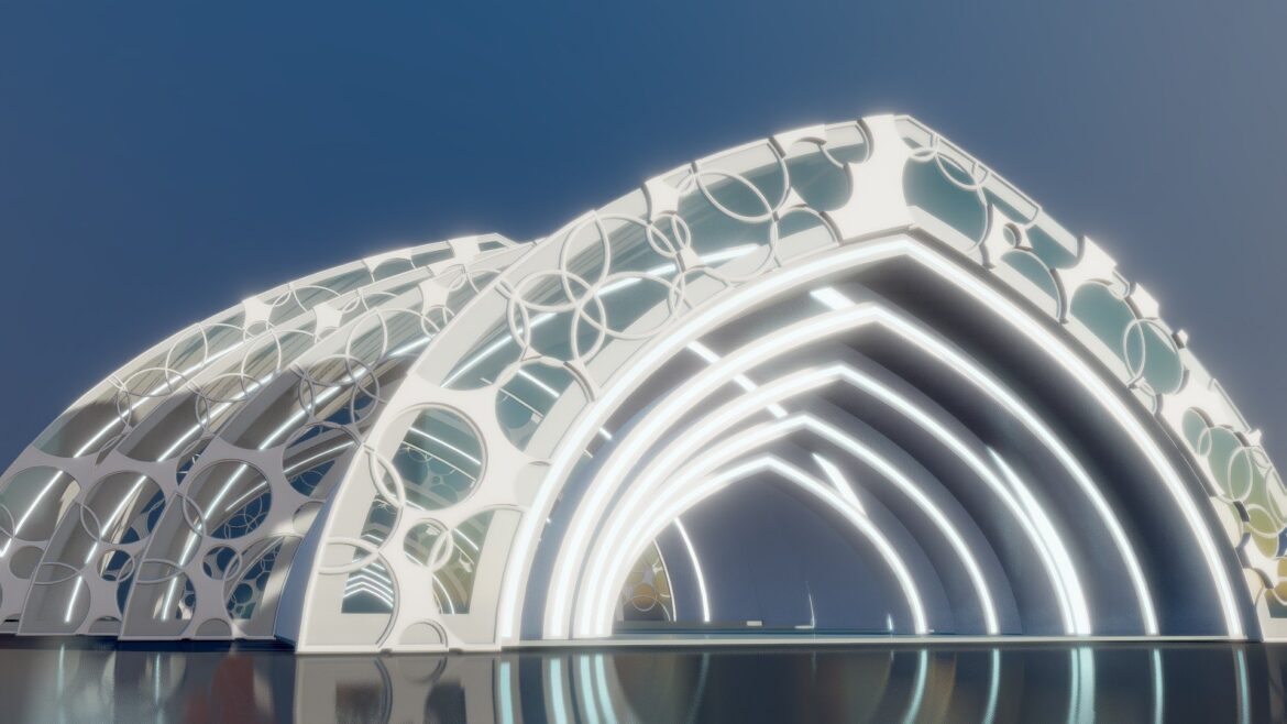 futuristic building interior exterior 8 3d model