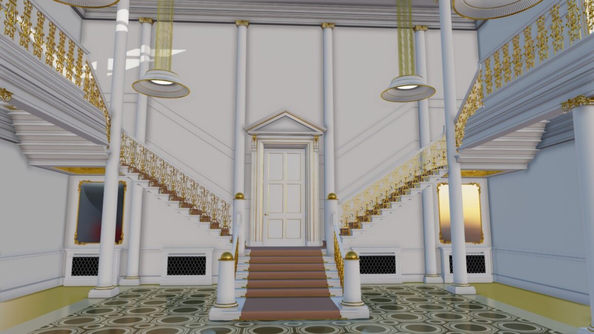 grand hall lobby 2 3d model