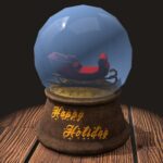 happy holiday glass ball souvenir 3d model