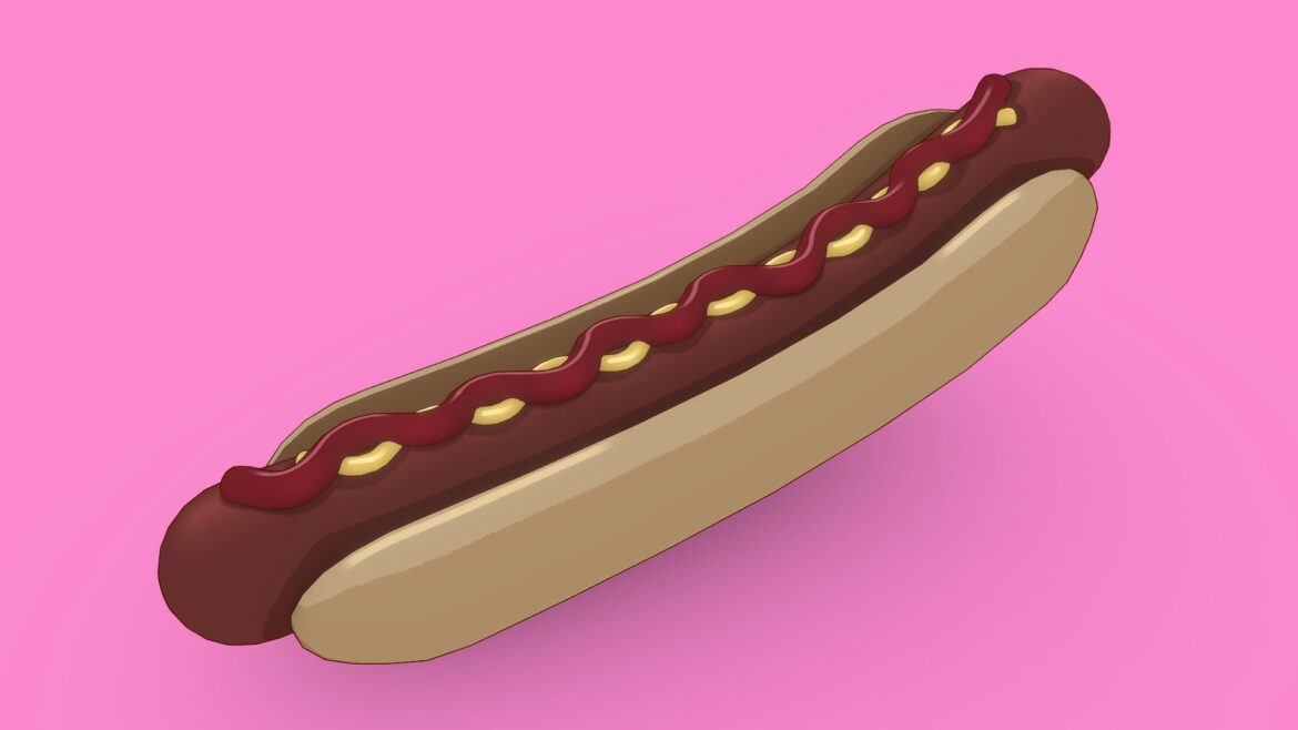hotdog cartoon 3d model