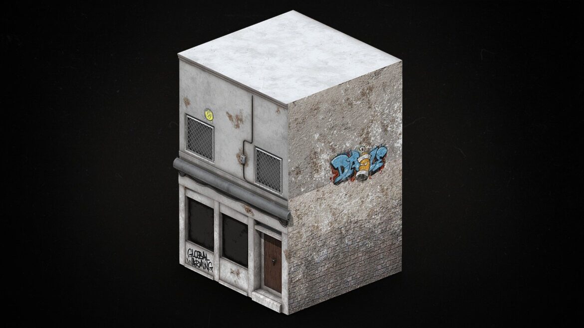 house front shop 3d model