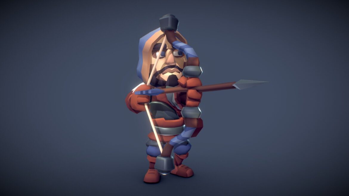 human archer proto series 3d model