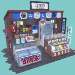 japanese sweet store 3d model