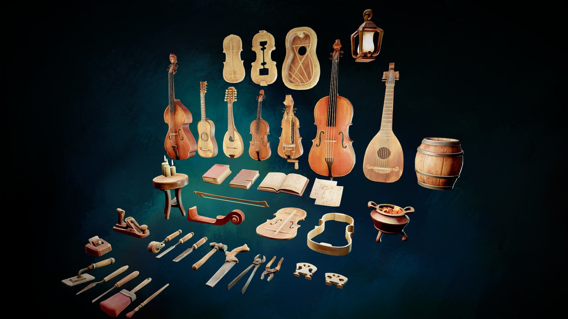 Instruments & tools – game art props