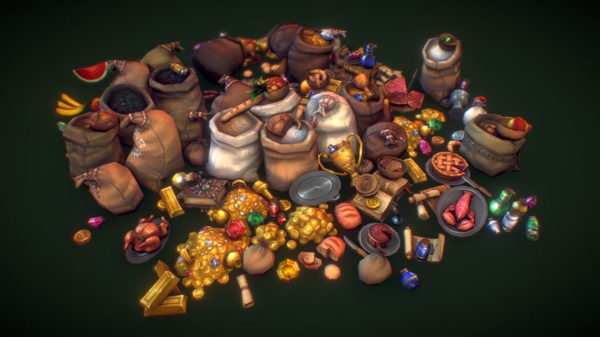 loot n fruit set 3d model