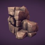 low poly rock formation 03 3d model
