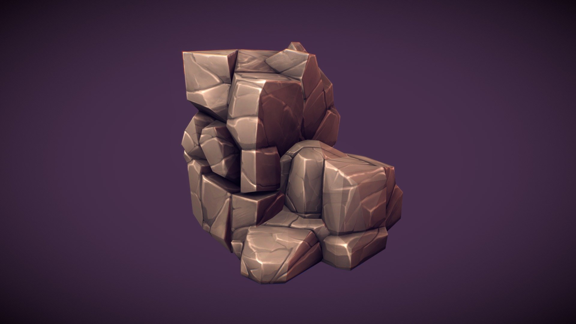 Low Poly Rock Formation 03