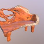 lux teak root bench b 3d model