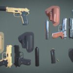 M11 Pistol Game Ready 5 Textures Low-poly