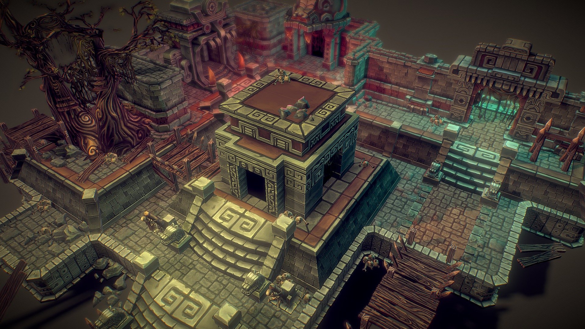 Mayan Temple – Hand Painted Series