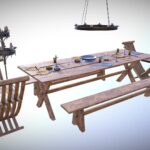 medieval dining table 3d model